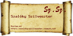 Szalóky Szilveszter névjegykártya