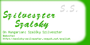 szilveszter szaloky business card