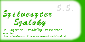 szilveszter szaloky business card